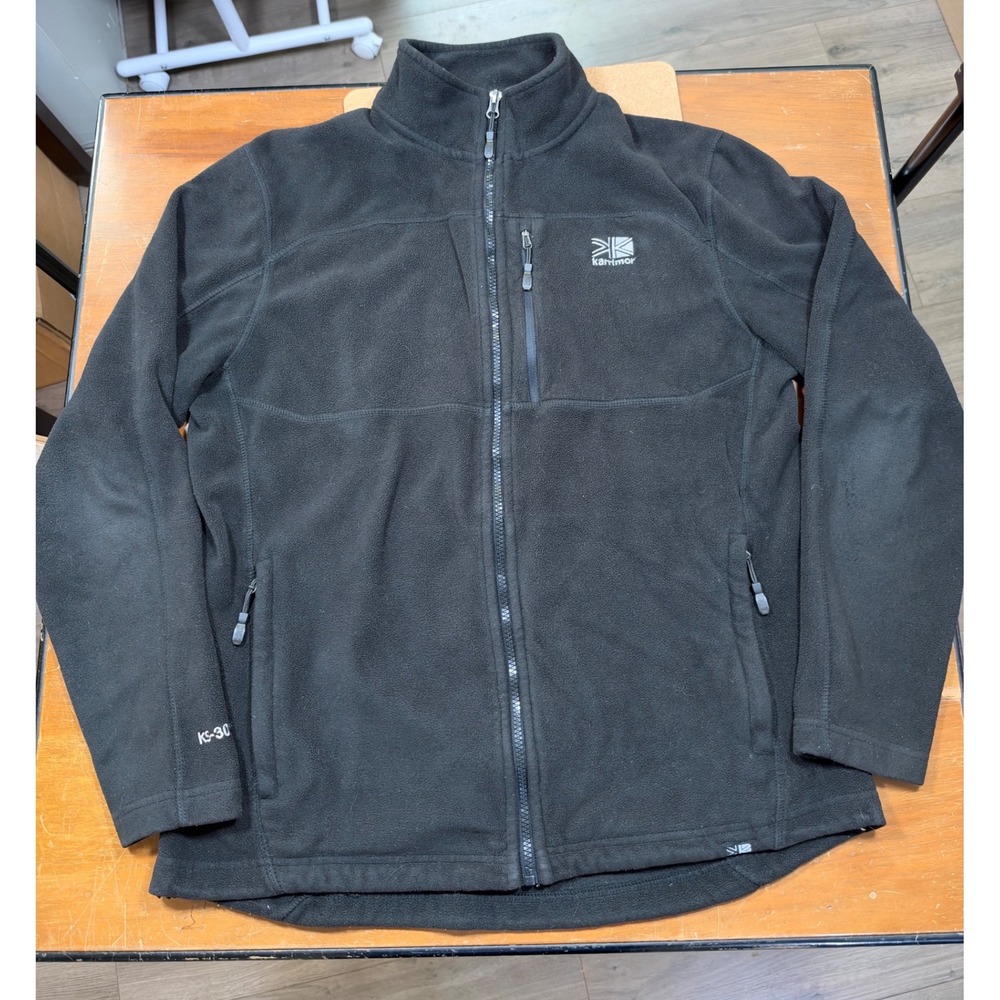 Karrimor Fleece Jacket Mens L Black Excellent Full Zip KS-300 Hiking Outdoor